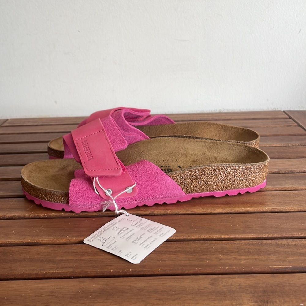 Birkenstock Oita Suede Leather Sandal Fuchsia Tulip EU40/US Women Size 9 - Picture 7 of 14